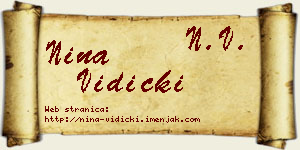 Nina Vidicki vizit kartica